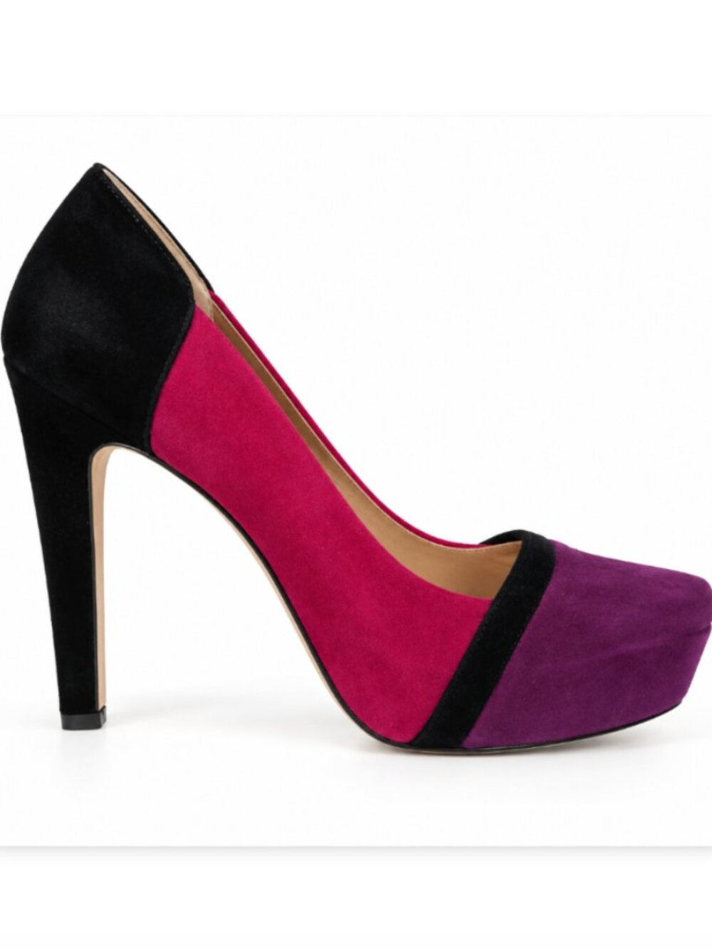 BCBGeneration Color Block Suede Heels 6.5
